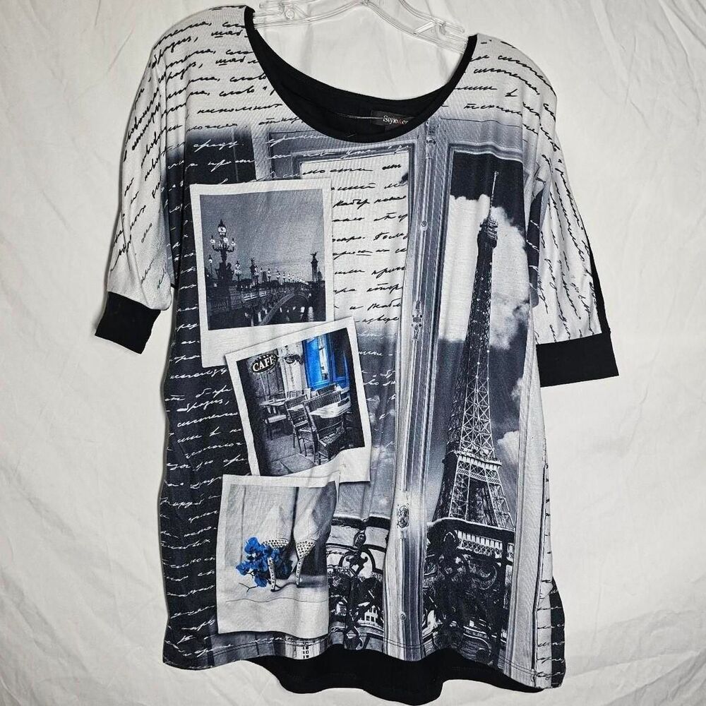 2000s y2k aop fashion icon newspaper short sleeve top